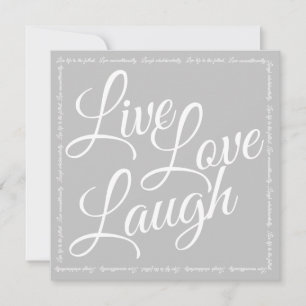 Leef Lief Lach Elegant Witte Lettertype Grijs Groe