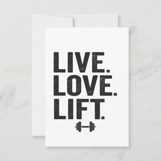 Leef Lief Lift Grappige Fitness Gewichtheffen Gym  Bedankkaart (Voorkant)