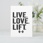 Leef Lief Lift Grappige Fitness Gewichtheffen Gym  Bedankkaart (Staand voorkant)