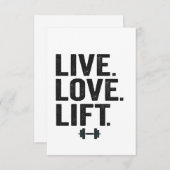 Leef Lief Lift Grappige Fitness Gewichtheffen Gym  Bedankkaart (Voorkant / Achterkant)