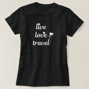 Leef Lief Reis Typografie, Papieren vliegtuig,Eenv T-shirt