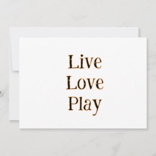 Leef lief speel zwart oranje sporter modern q kaart (Voorkant)