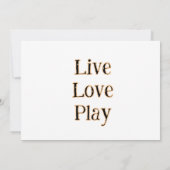 Leef lief speel zwart oranje sporter modern q kaart (Achterkant)