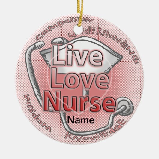 Leef lief verpleegster keramisch ornament (Voorkant)
