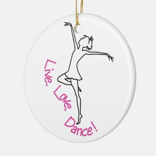 Leef, Liefde, Dans! Keramisch Ornament (Links)