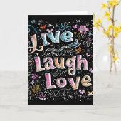 Leef, Liefde en Lach Kaart (Gele Bloem)