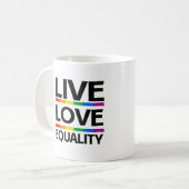 Leef Liefde Gelijkheid Koffiemok (Voorkant links)
