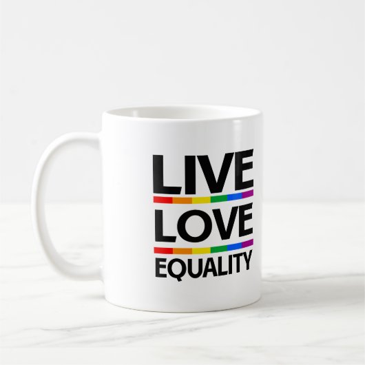 Leef Liefde Gelijkheid Koffiemok (Links)