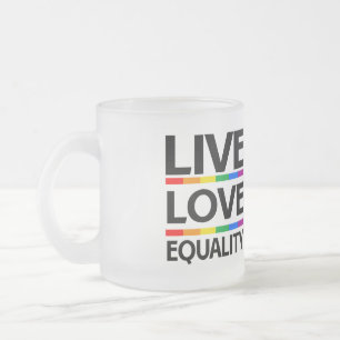 Leef Liefde Gelijkheid Matglas Koffiemok