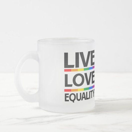 Leef Liefde Gelijkheid Matglas Koffiemok (Links)