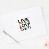 Leef Liefde Gelijkheid Ronde Sticker (Envelop)