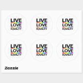 Leef Liefde Gelijkheid Ronde Sticker (Vel)
