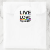 Leef Liefde Gelijkheid Ronde Sticker (Tas)