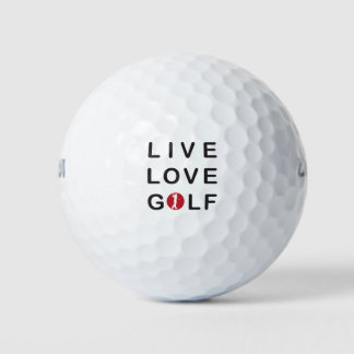 Leef, liefde, golf. ontwerp golfballen