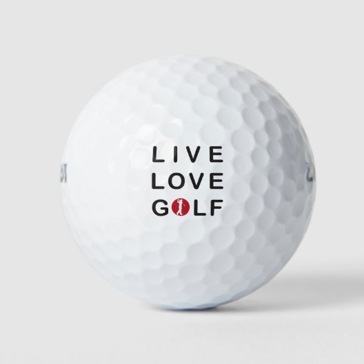 Leef, liefde, golf. ontwerp golfballen (Voorkant)