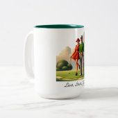 Leef, Liefde, Golf Tweekleurige Koffiemok (Voorkant links)