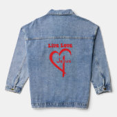 Leef Liefde Jezus Geloof Gebaseerd Christelijk Cit Denim Jacket (Achterkant)