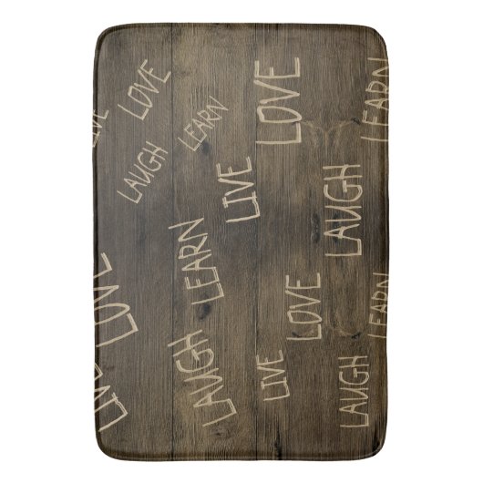 Leef, Liefde, Lach, Leer Badmat (Voorkant Verticaal)