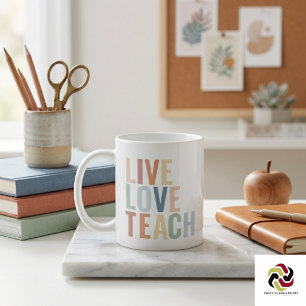 Leef Liefde Leer Regenboog Leraar Waardering Koffiemok