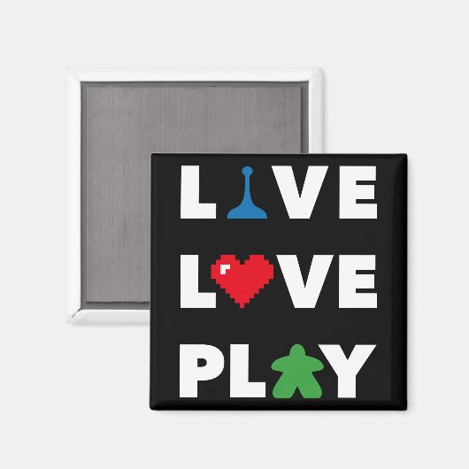 Leef, Liefde, Spelen Zwarte Magneet (Voorkant / Achterkant)