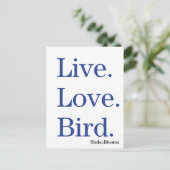Leef. Liefde. Vogel. Briefkaart (Staand voorkant)