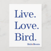 Leef. Liefde. Vogel. Briefkaart (Voorkant)