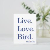 Leef. Liefde. Vogel. Briefkaart (Staand voorkant)
