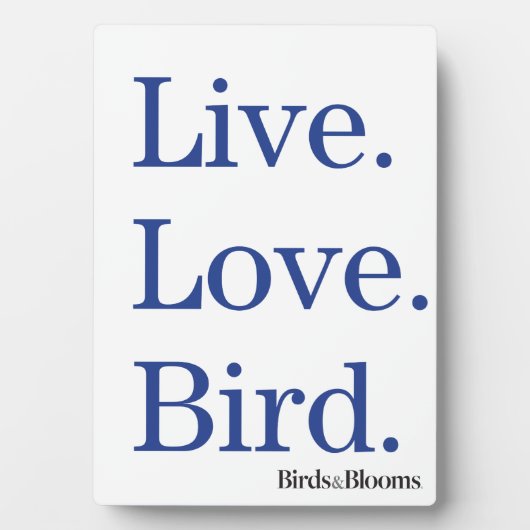 Leef. Liefde. Vogel. Fotoplaat (voorkant)