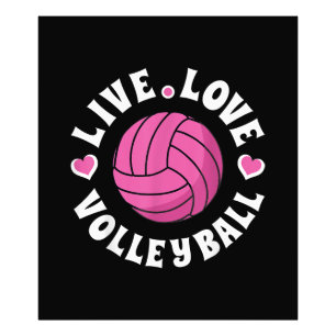 Leef Liefde Volleybal Voor Vrouwen Meisjes Volleyb Foto Afdruk