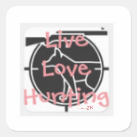 Leef Liefdesjacht ..... JK Vierkante Sticker (Voorkant)