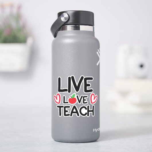Leef, liefhebben, onderwijzen sticker (HydroFlask)