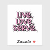 Leef. Liefs. Serveren. Pink Pickleball Sticker (Vel)