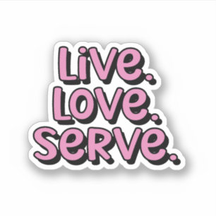Leef. Liefs. Serveren. Pink Pickleball Sticker