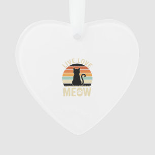 Leef Liever Meow Vintage Kat Zonsondergang Design_ Ornament