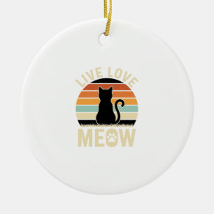 Leef Liever Poezen Vintage Kat Zonsondergang Desig Keramisch Ornament