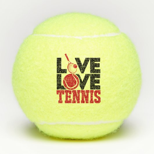 Leef LOVE Tennis Rood Tennis Bal (Voorkant)