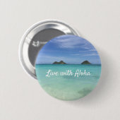 Leef met Aloha Hawaii Ronde Button 5,7 Cm (Voorkant /achterkant)