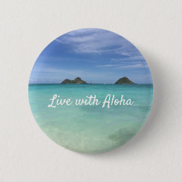 Leef met Aloha Hawaii Ronde Button 5,7 Cm