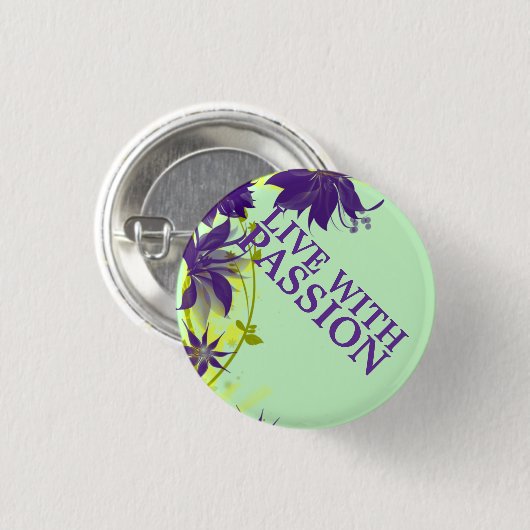 Leef met passie Knop Ronde Button 3,2 Cm (Voorkant /achterkant)