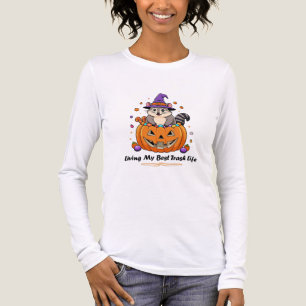 Leef Mijn Beste Afval Leven Halloween Opossum Tri-Blend Shirt