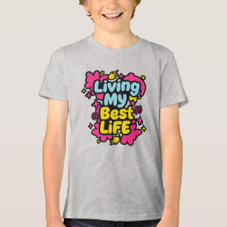 Leef mijn beste leven kleurrijke pop art graphics Tri-Blend shirt