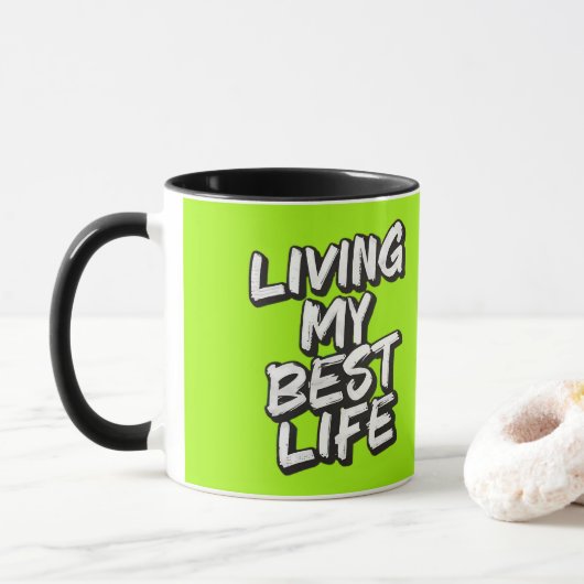 Leef mijn beste leven mok (Met donut)