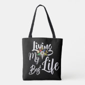 Leef mijn beste leven OES Tote Bag (Achterkant)