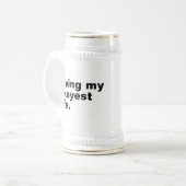 Leef mijn leukste leven. Grappig basic text design Bierpul (Voorkant links)