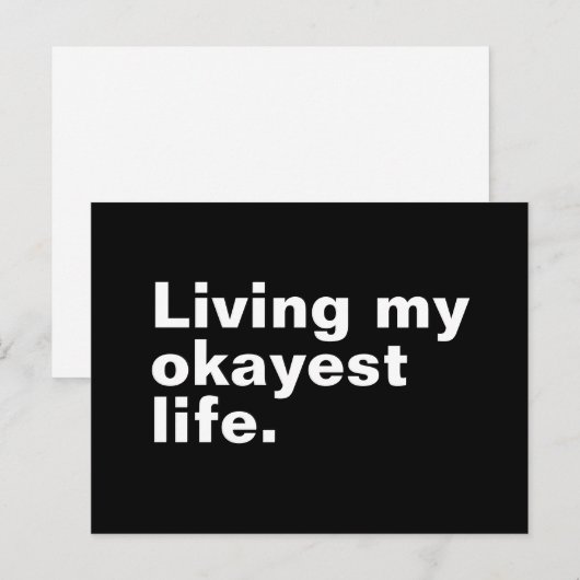 Leef mijn leukste leven. Grappig basic text design Briefkaart (Voorkant / Achterkant)