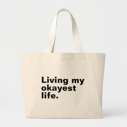 Leef mijn leukste leven. Grappig basic text design Grote Tote Bag (Voorkant)