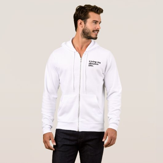 Leef mijn leukste leven. Grappig basic text design Hoodie (Voorkant volledig)