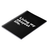 Leef mijn leukste leven. Grappig basic text design Notitieboek (Linkerzijde)