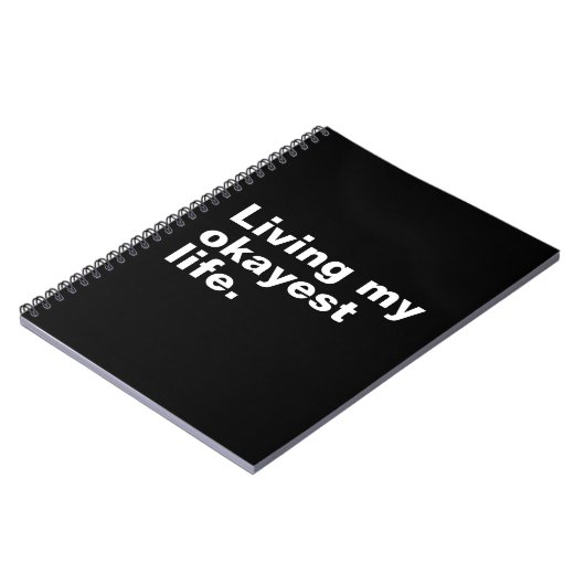 Leef mijn leukste leven. Grappig basic text design Notitieboek (Linkerzijde)