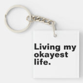 Leef mijn leukste leven. Grappig basic text design Sleutelhanger (Voorkant)